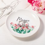 Personalizada Nacimiento Flor Cluster Baratija de cerámica Joyería Plato con Nombre Estética Decoración para el Hogar Cumpleaños Boda Dama de honor Re