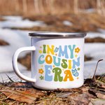 Personalized In My Cousin Era Animal Theme 11oz Enamel Mug with Year Reunion Birthday Camping Gift for Family Kids