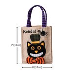 Personalized Halloween Pumpkin Skull Witch Burlap Candy Tote Bag with Name Happy Halloween Gift for Kids