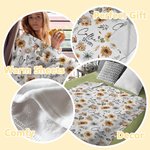 Personalised Sunflowers Warm Soft Throw Blanket with Name Birthday Baby Shower Gift for Girls Baby