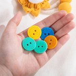 Personalised Set of 6 Handmade With Love Acrylic Buttons with Engraved Name Birthday Gift for Knitting Crocheting Lovers