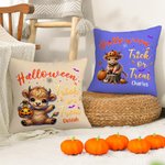 Calabazas personalizadas Highland Vaca Suave Funda de almohada con nombre Decoración para el hogar Halloween Regalo de inauguración de la casa para la