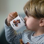 Personalisierte Kürbis Aquarell niedliche Tier 11oz Emaille Becher mit Namen Halloween Geschenk für Jungen Mädchen