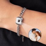 Bracelet Photo Projection Personnalisé avec I Love You en 100 Langues Cadeau d'Anniversaire pour Homme