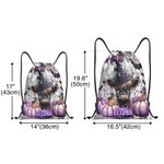 Personalized Cute Highland Cow Witch Pumpkin Design Candy Drawstring Bag with Name Halloween Party Trick or Trick Gift for Kids