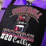 Personalised Multicolor Football Grandma Large Tote Bag with Name and Number Birthday Gift for Sports Lover Grandma