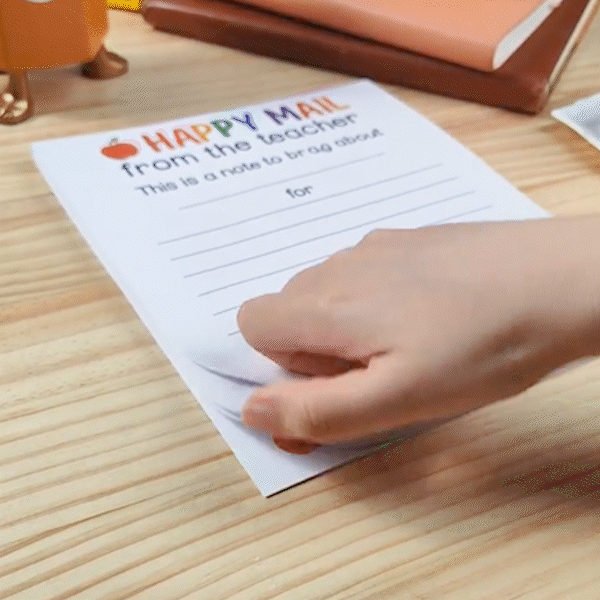 Personalised Happy Mail From The Teacher Name Notepad with Apple Design Teacher's Day Appreciation Stationery Accessory Gift for Teacher