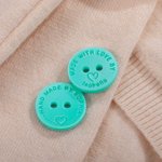 Personalised Set of 6 Handmade With Love Acrylic Buttons with Engraved Name Birthday Gift for Knitting Crocheting Lovers