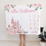 Suave manta de bebé personalizada con nombre, rosa, azul, floral, con foto, apta para la piel, regalo de baby shower para recién nacido