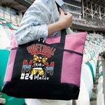 Personalized Multicolour Softball Mom Durable Zippered Mesh Tote Bag with Name and Number Birthday Sport Gift for Women