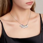 Personalised Christmas Stocking Pendant Necklace with Engraved Name and Birthstone Christmas Birthday Gift for Women