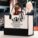 Gepersonaliseerde Floral Hair Cut Tool Design Canvas Grote Tas met Tekst Verjaardag Werk Accessoires Cadeau voor Kapper