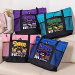 Personalisierte Multicolor Dance Mom Stylish Durable Tote Bag mit Namen und Nummer Geburtstag Geschenk für Tanzliebhaber Mutter