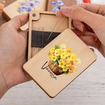 Personalizada Nacimiento Flor Cesta Ramo de madera magnética caja de agujas con nombre cumpleaños aniversario regalo para los amantes de la costura