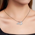 Personalised Christmas Stocking Pendant Necklace with Engraved Name and Birthstone Christmas Birthday Gift for Women