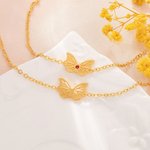 Bracelet Orné de Pendentif Papillon Personnalisé avec Pierre de Naissance Délicate Cadeau Anniversaire Noël pour Femme