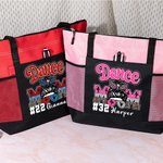Personalisierte Multicolor Dance Mom Stylish Durable Tote Bag mit Namen und Nummer Geburtstag Geschenk für Tanzliebhaber Mutter