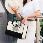 Gepersonaliseerde Floral Hair Cut Tool Design Canvas Grote Tas met Tekst Verjaardag Werk Accessoires Cadeau voor Kapper