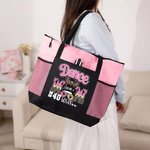 Personalisierte Multicolor Dance Mom Stylish Durable Tote Bag mit Namen und Nummer Geburtstag Geschenk für Tanzliebhaber Mutter