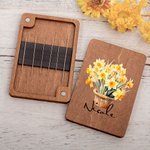 Personalizada Nacimiento Flor Cesta Ramo de madera magnética caja de agujas con nombre cumpleaños aniversario regalo para los amantes de la costura