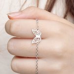 Bracelet Orné de Pendentif Papillon Personnalisé avec Pierre de Naissance Délicate Cadeau Anniversaire Noël pour Femme
