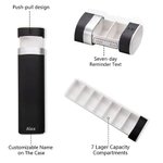 Personalized Name Weekly Pill Organizer 7-Day Food Grade Pill Box Large Compartment Travel Outdoor Essential Gift for Family