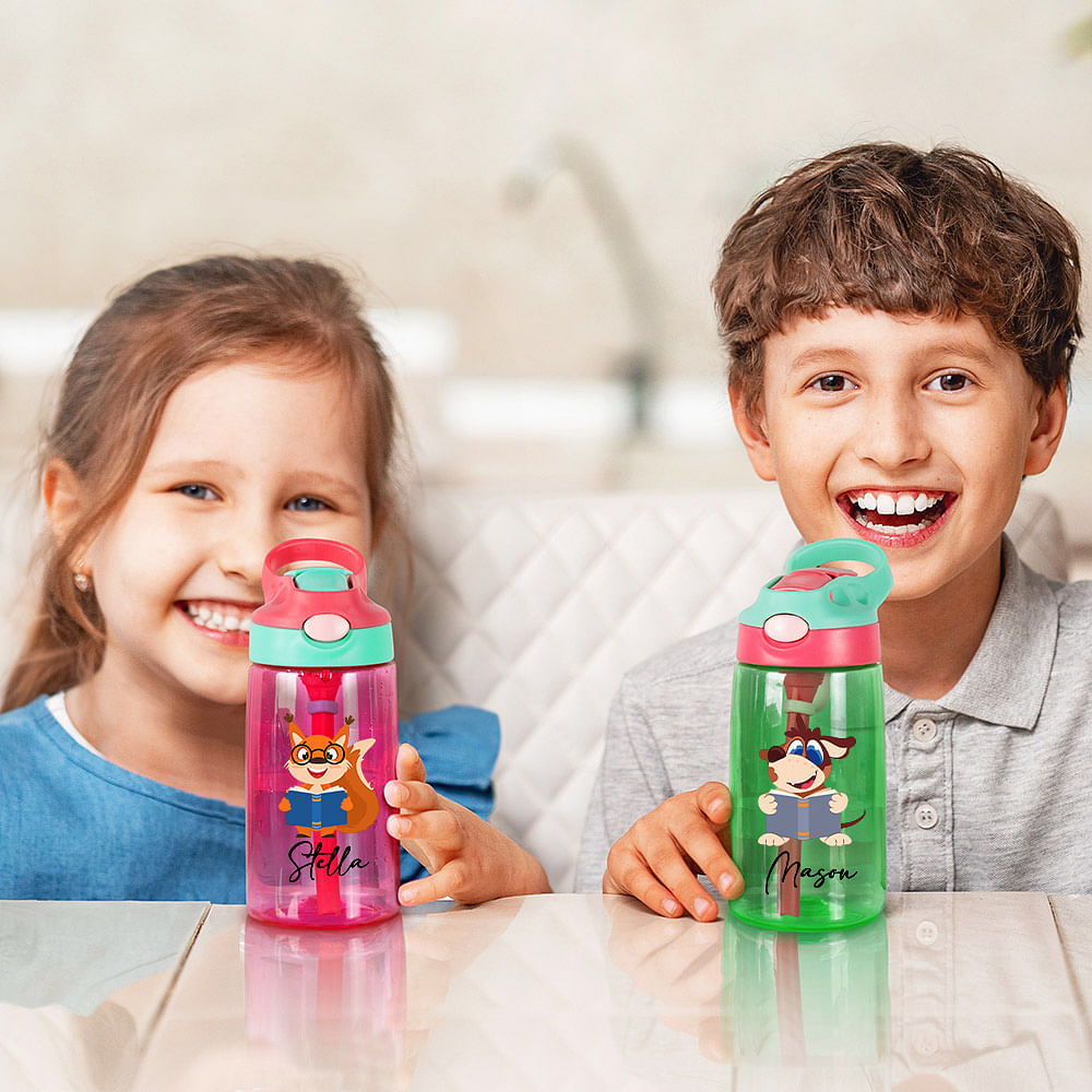 Personalisiert & Isoliert: Fadace Edelstahl-Wasserflasche Mit Strohhalm (680 Ml) – In 12 Farben!