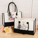Personalized Manicure Canvas Tote Bag with Waterproof Liner Birthday Gift for Manicurist Women