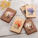 Personalizada Nacimiento Flor Cesta Ramo de madera magnética caja de agujas con nombre cumpleaños aniversario regalo para los amantes de la costura