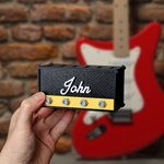 Imprimé 3D personnalisé Modèle d'ampli guitare Support pour médiators avec nom Cadeau d'anniversaire pour joueurs de guitare Amoureux de la musique