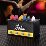 Imprimé 3D personnalisé Modèle d'ampli guitare Support pour médiators avec nom Cadeau d'anniversaire pour joueurs de guitare Amoureux de la musique