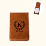 Personalised Leather Golf Scorecard Holder with Engraved Initial and Name Birthday Game Day Gift for Man Golf Lover