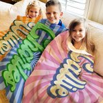 Personlig mångfärgad solstråle skugga namn mjuk kasta filt heminredning födelsedag tillbaka till skolan present till barn