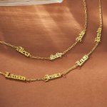 Personalized Minimalist Gothic Old English Nameplate Necklace Family Jewelry Birthday Halloween Gift for Women