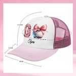 Personalized Go Disco Sport Ball Coquette Bow Lorryer Hat Mesh Baseball Cap with Adjustable Snapback and Name Birthday Gift for Women Girls