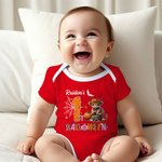 Gepersonaliseerd Pompoen Hoogland Koe Spinnenweb 100% Katoenen Baby Rompertje met Naam Schattig Festival Kostuum 1e Halloween Cadeau voor Pasgeborenen