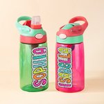 Gourde Multicolore Personnalisée avec Nom Style Points Dalmatiens Bouteille 480ml Anse Portable Cadeau Anniversaire Rentrée de l'École pour Enfant