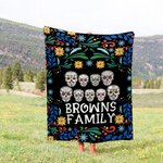 Couverture douillette mexicaine personnalisée avec nom Décoration gothique pour la maison Anniversaire Jour des Morts Cadeau pour la famille