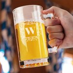 Henkilökohtainen monogrammi Initial Design 16.6oz olut lasi kaiverrettu nimi ja kahva Syntymäpäivä Home Keittiö tarvikkeet lahja isälle isoisä oluen rakastaja