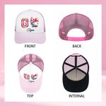 Personalized Go Disco Sport Ball Coquette Bow Lorryer Hat Mesh Baseball Cap with Adjustable Snapback and Name Birthday Gift for Women Girls