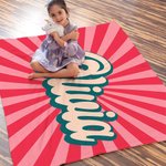 Personlig mångfärgad solstråle skugga namn mjuk kasta filt heminredning födelsedag tillbaka till skolan present till barn