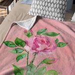Personalized Birth Flower Soft Throw Blanket with Name Birthday Bachelorette Party Gift for Women