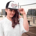 Personalized Go Disco Sport Ball Coquette Bow Lorryer Hat Mesh Baseball Cap with Adjustable Snapback and Name Birthday Gift for Women Girls