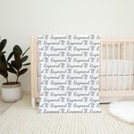 Personalized Blue Elephant Name Newborn Swaddle Blanket Hat Headband Set Baby Shower Photography Gift for Baby Boy