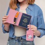 Personalisierte Golf Thema Aquarell Geburt Blume Leder Passport Holder Gepäckanhänger Set mit Namen Reisezubehör Geburtstag Geschenk für Golfliebhaber
