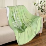 Personalized Birth Flower Soft Throw Blanket with Name Birthday Bachelorette Party Gift for Women