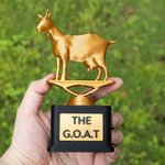 Personalized Greatest of All Time Goat Trophy with Name Desk Decor Birthday Gift for Family Friend Salesperson