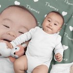 Personalisierte Herz Pattren Name Wort Wolke Foto weichen Wurf Decke Baby Dusche Geburtstag Geschenk für Jungen Mädchen