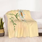 Personalized Birth Flower Soft Throw Blanket with Name Birthday Bachelorette Party Gift for Women