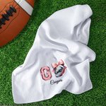 Personalized Go Disco Bow Baseball Football Basketball Quick Dry 100% Cotton Waffle Sport Towel with Hanging Loop Gift for Women Sport Lovers